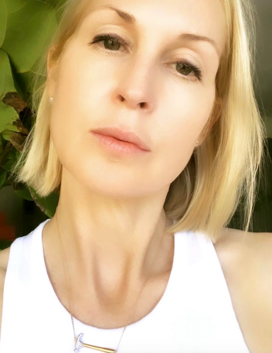 Kelly Rutherford wearing FQ Collection Talkin Tools Hammer Home Your Message Necklace