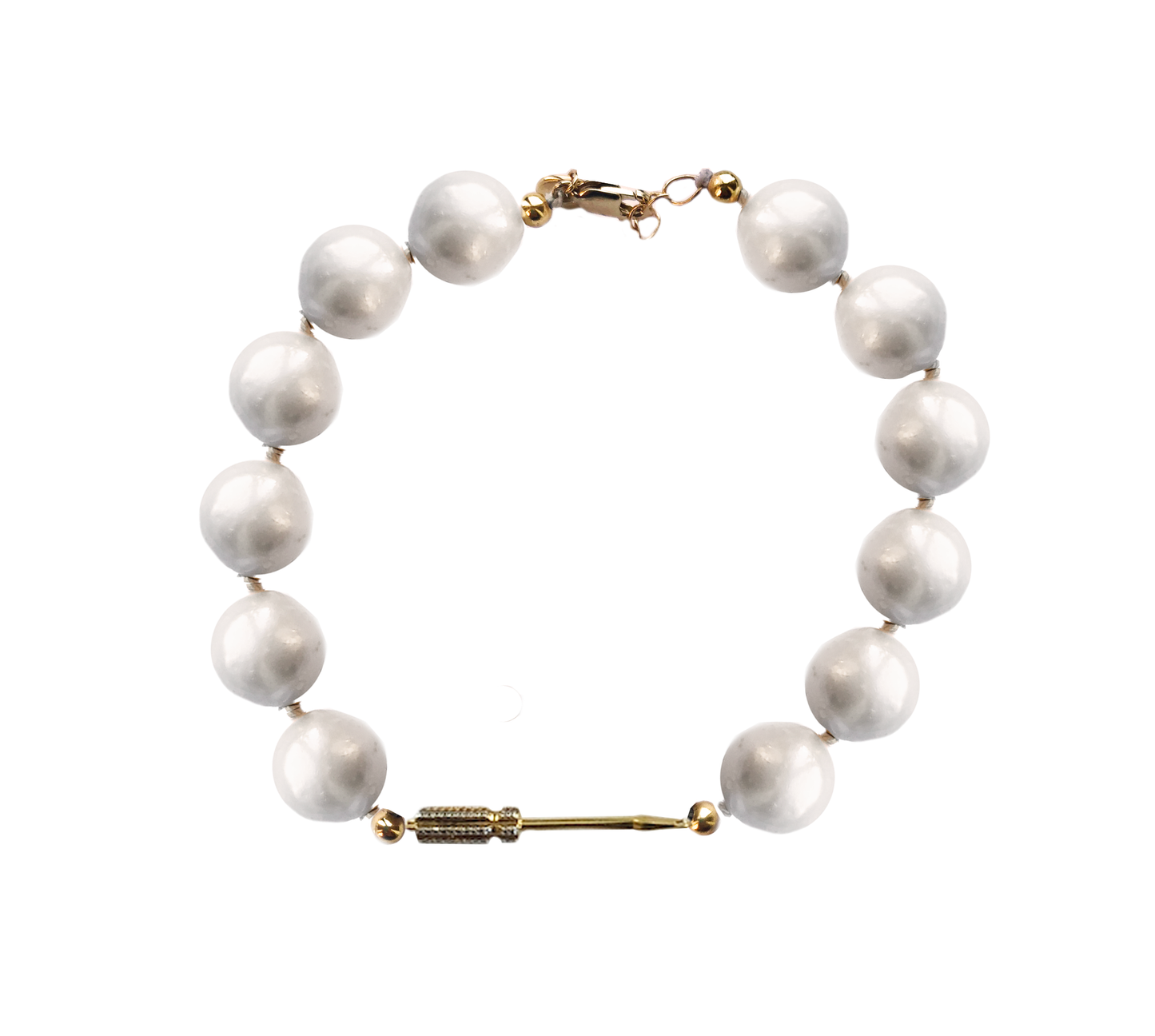 White Pearl Grace with Grip Bracelet