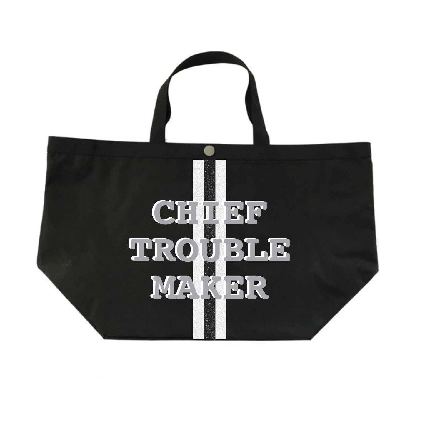 Chief Troublemaker Tote in Silver